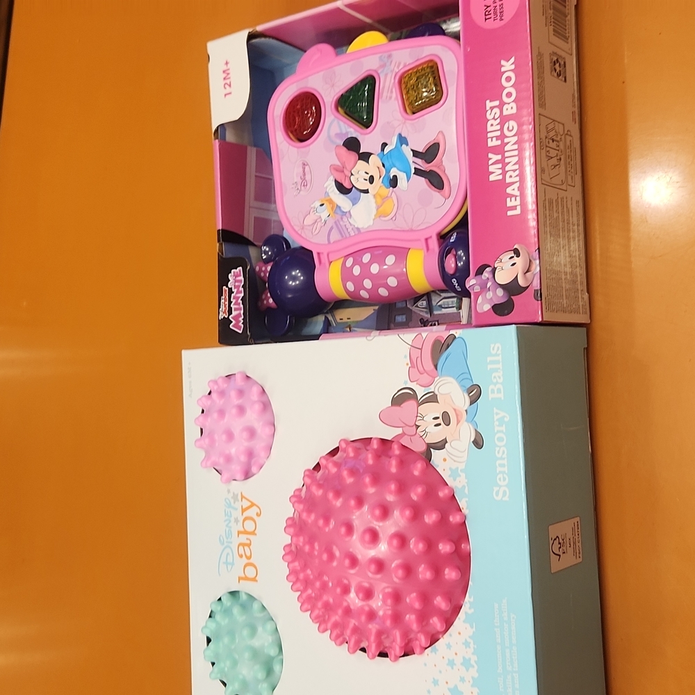 Disney Minnie Mouse Bundle, My First Learning Book & Disney Baby Sensory Balls